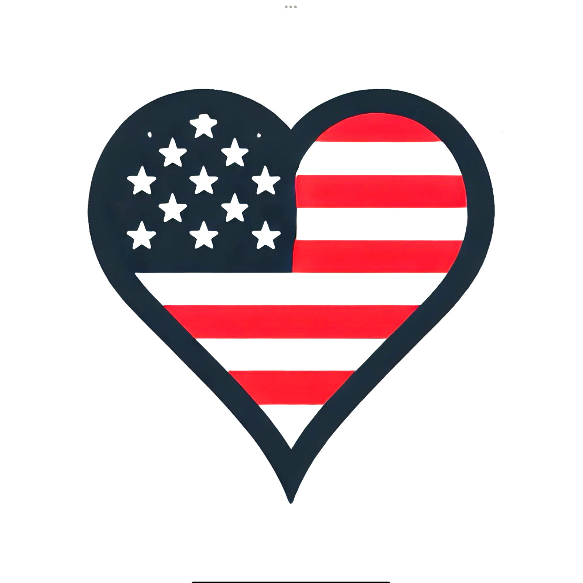 Love Will Overcome heart mark with an American flag pattern
