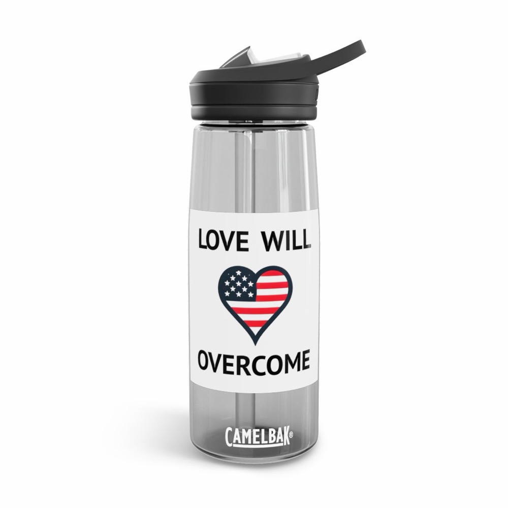 Love Will Overcome water bottle
